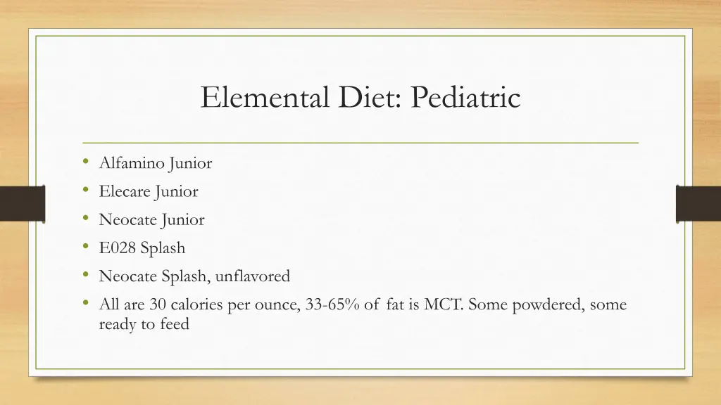 elemental diet pediatric