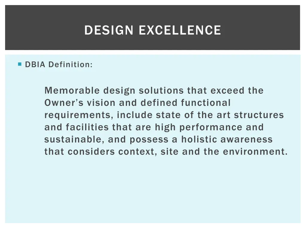 design excellence