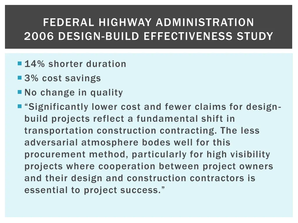 federal highway administration 2006 design build