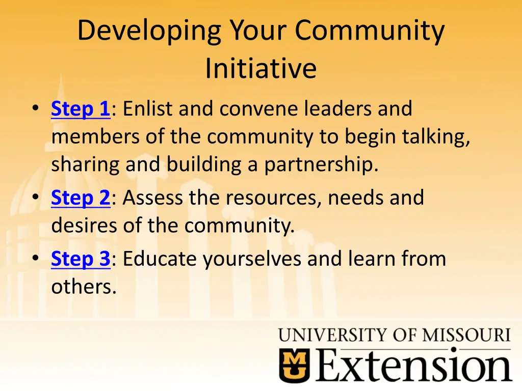 developing your community initiative step