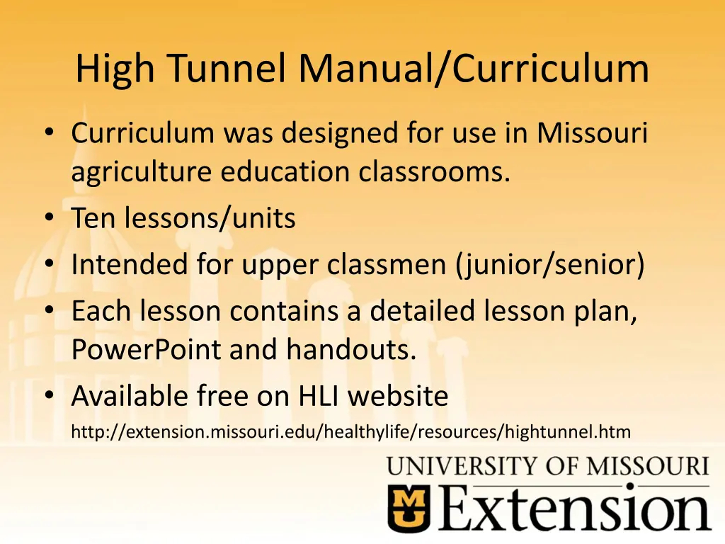 high tunnel manual curriculum