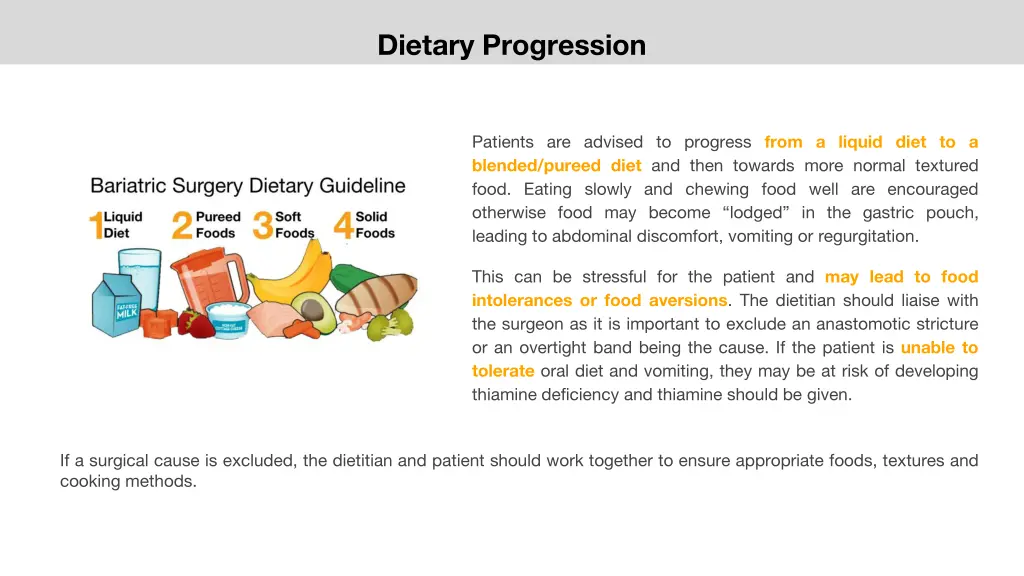 dietary progression