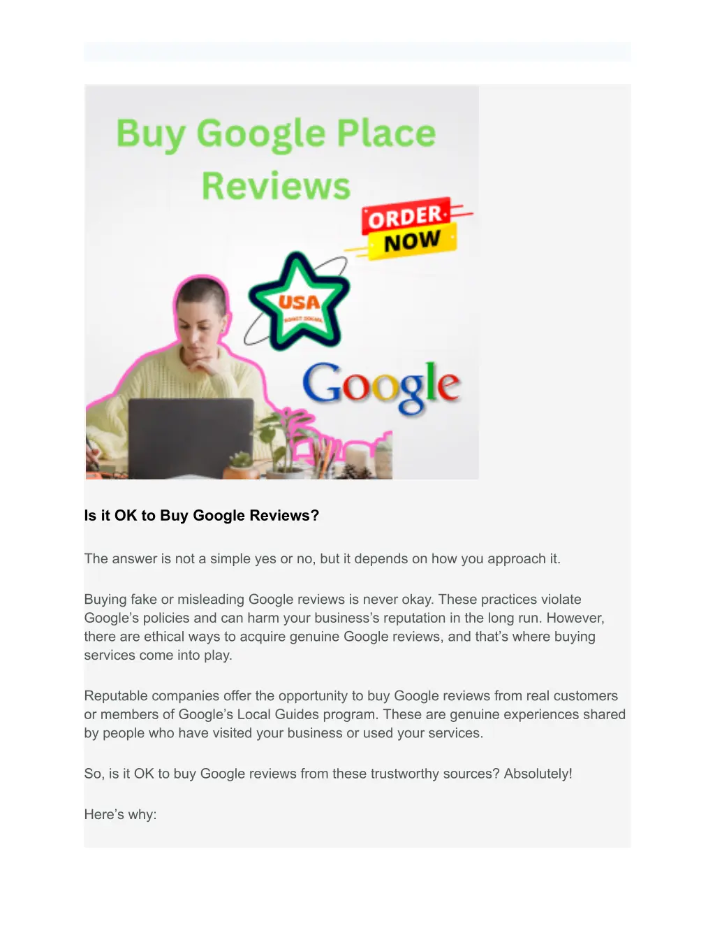 is it ok to buy google reviews