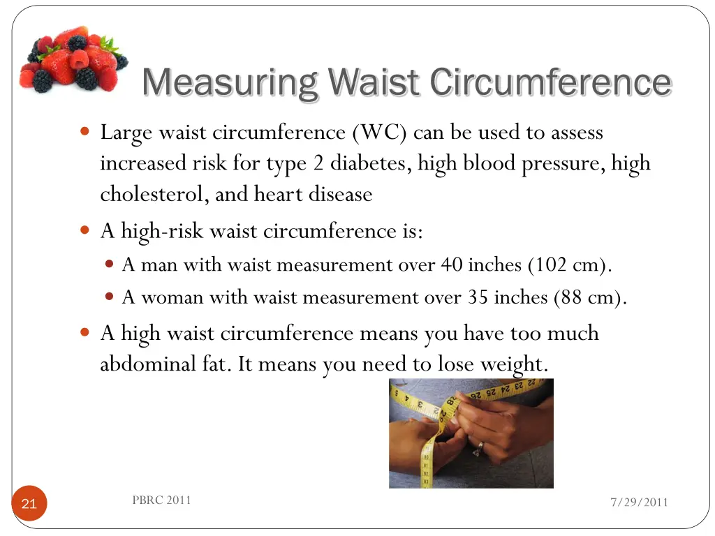 measuring waist circumference