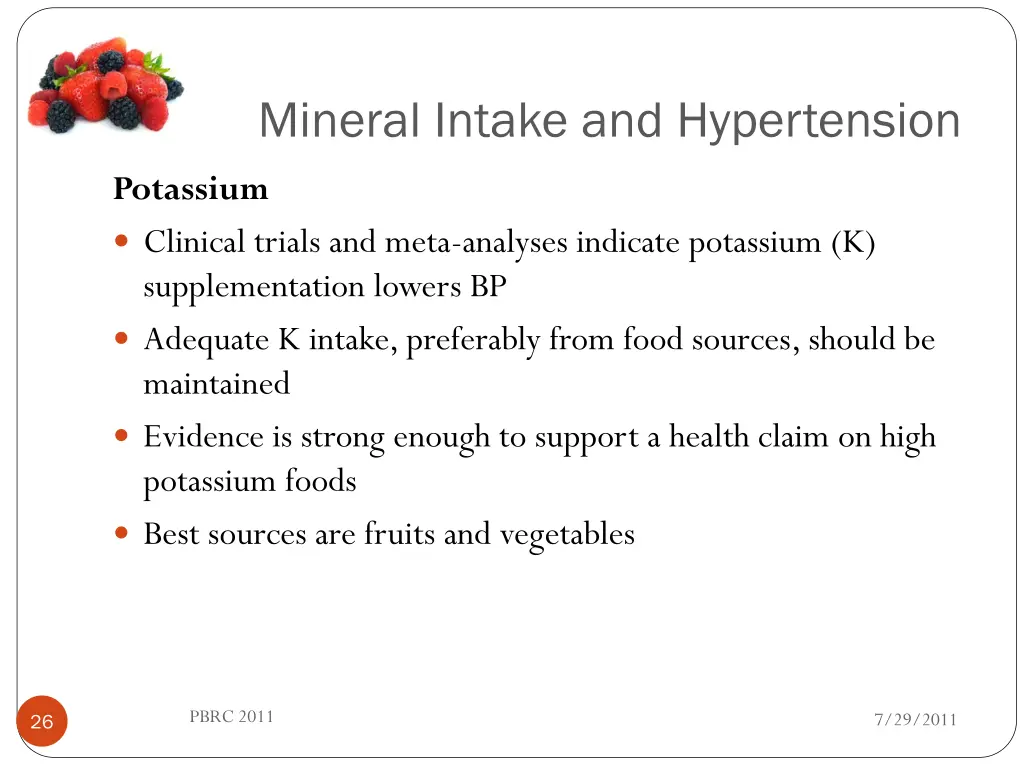 mineral intake and hypertension