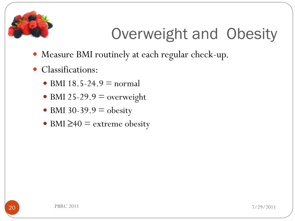 overweight and obesity