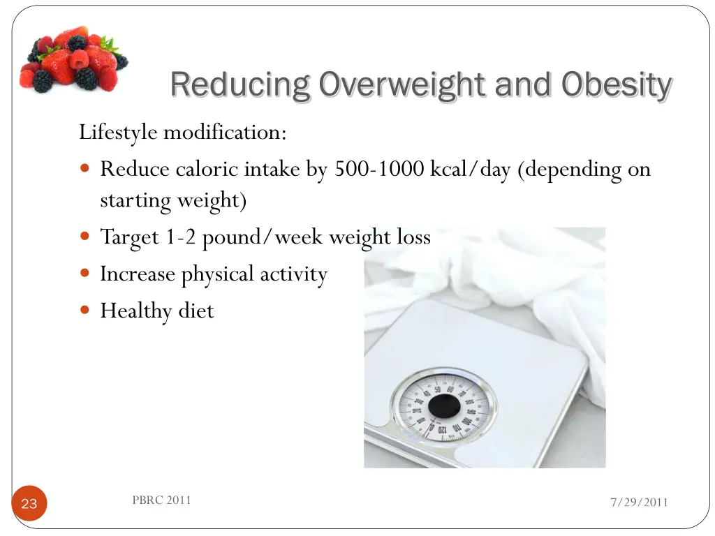 reducing overweight and obesity