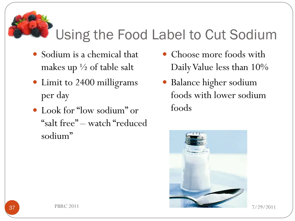 using the food label to cut sodium