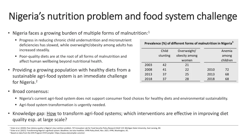 nigeria s nutrition problem and food system