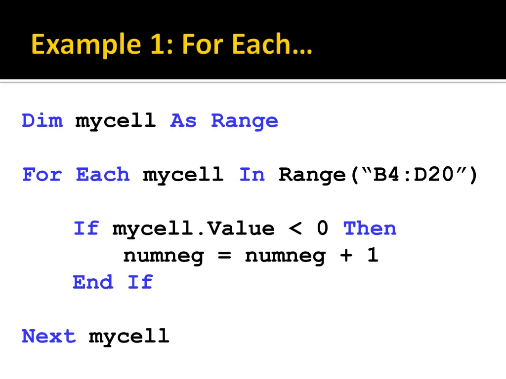 dim mycell as range