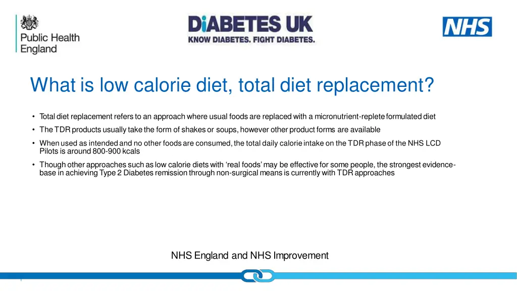 what is low calorie diet total diet replacement