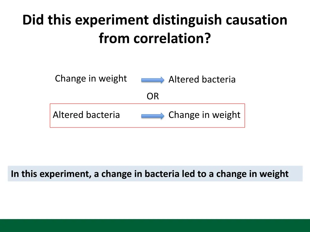 did this experiment distinguish causation from