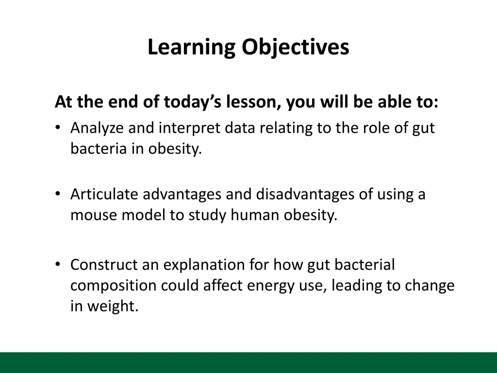 learning objectives