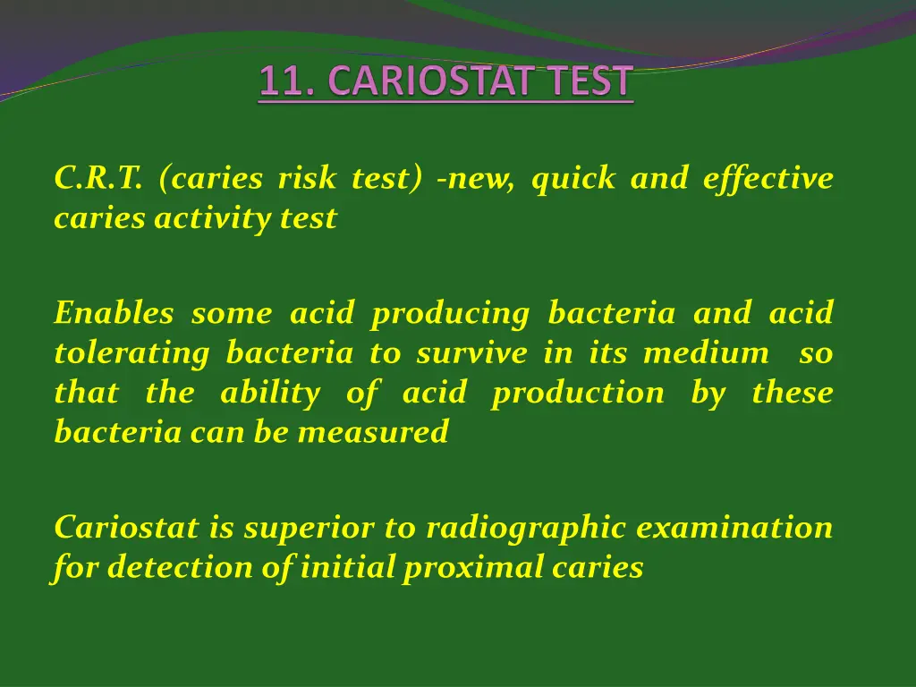 c r t caries risk test new quick and effective