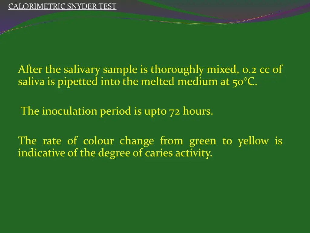 calorimetric snyder test 1