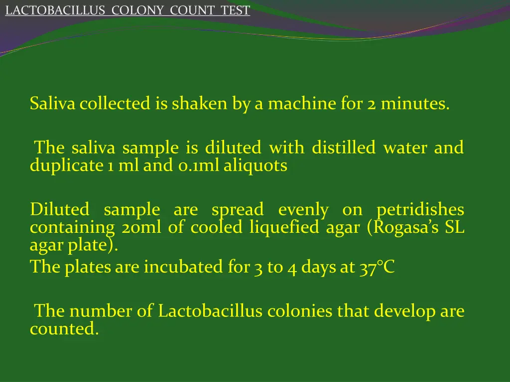 lactobacillus colony count test