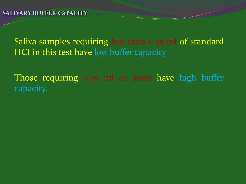 salivary buffer capacity