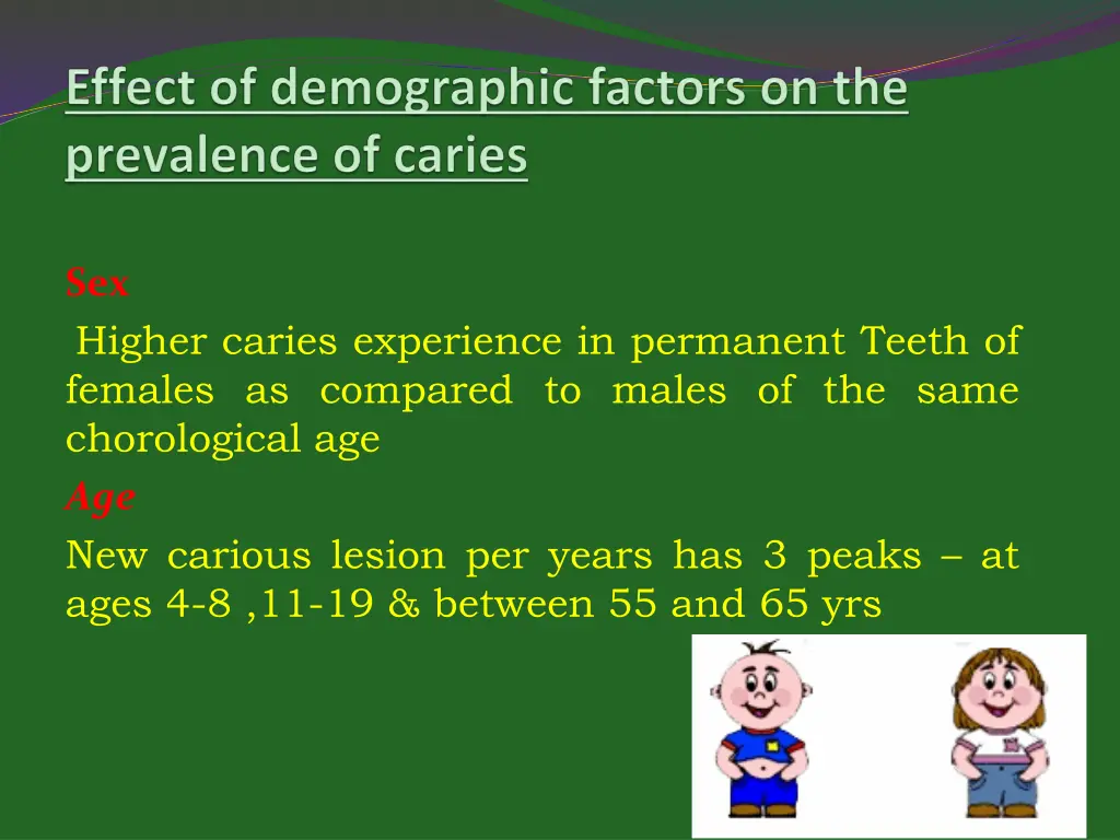 sex higher caries experience in permanent teeth