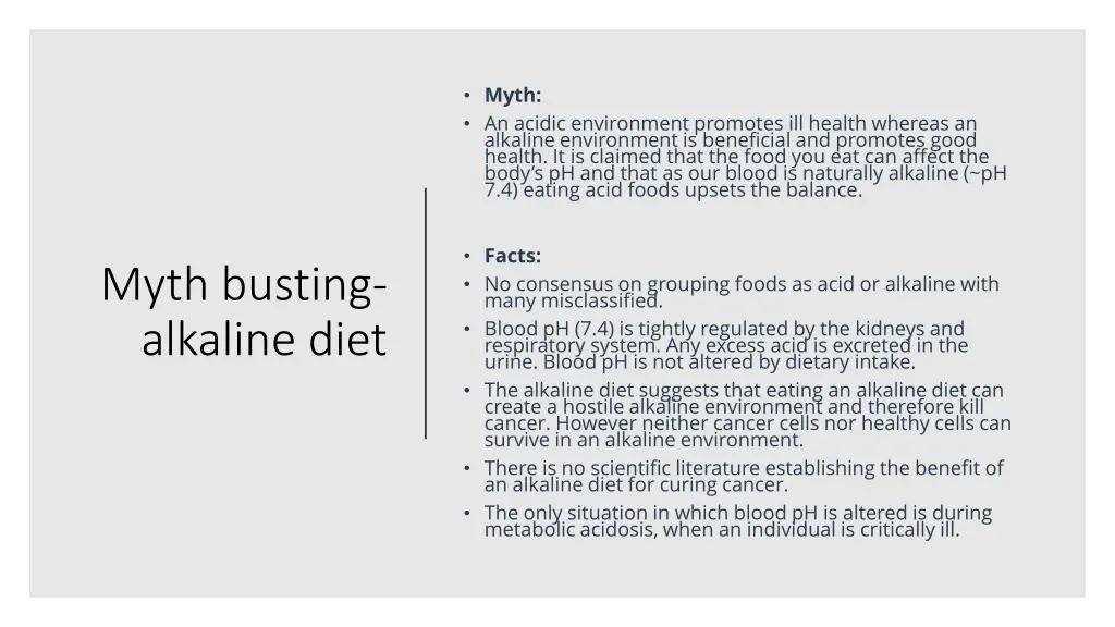 myth an acidic environment promotes ill health