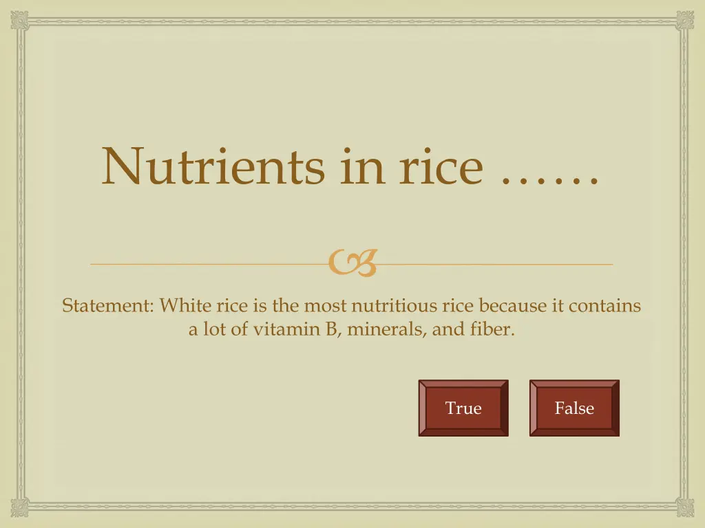 nutrients in rice