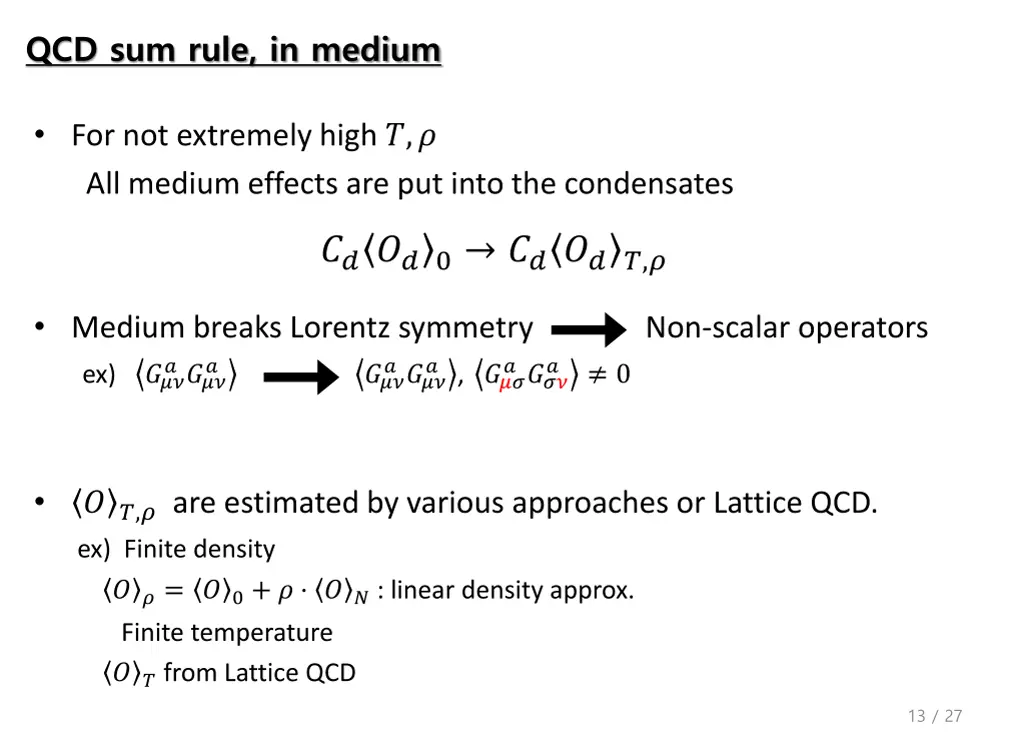 qcd sum rule in medium