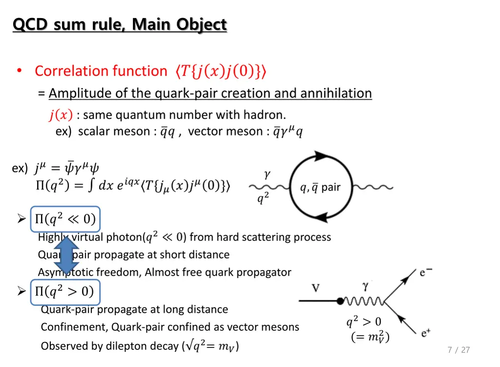 qcd sum rule main object