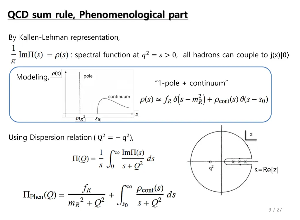 qcd sum rule phenomenological part