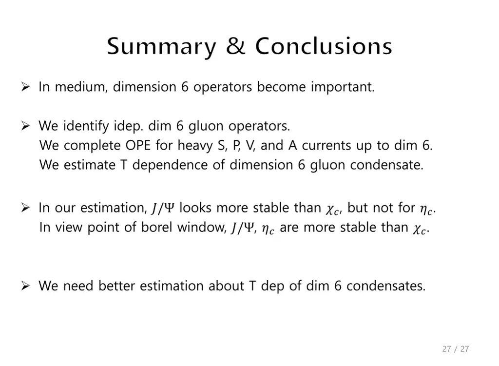 summary conclusions