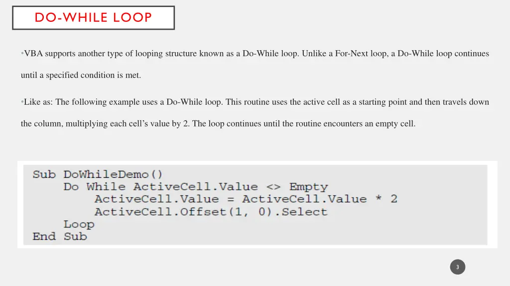 do while loop