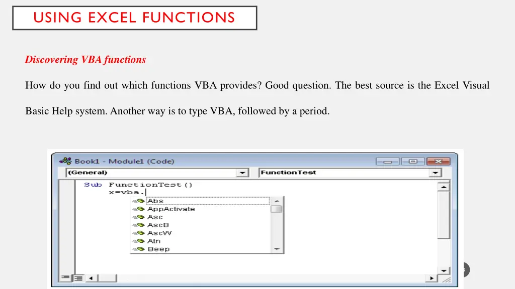 using excel functions 3