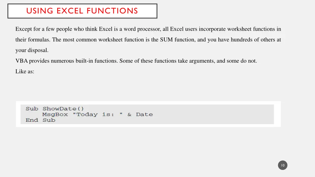 using excel functions