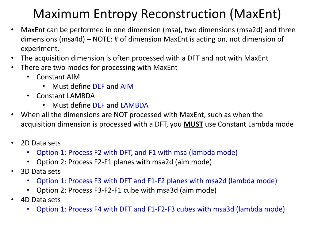 maximum entropy reconstruction maxent