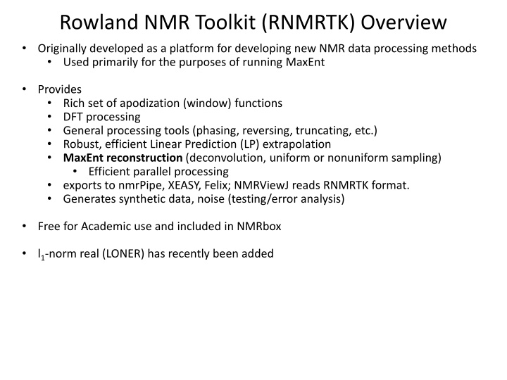 rowland nmr toolkit rnmrtk overview