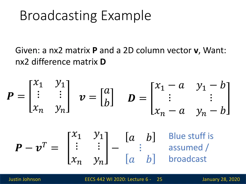 broadcasting example