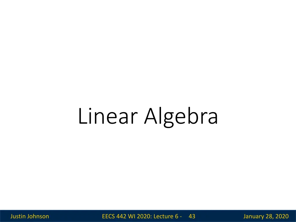 linear algebra