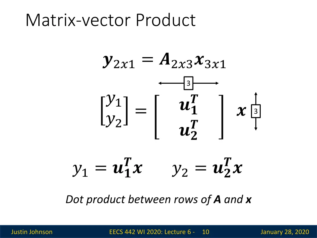 matrix vector product 1