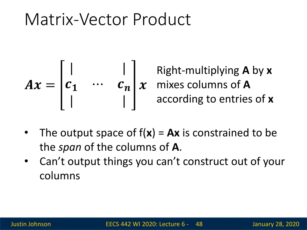 matrix vector product 2