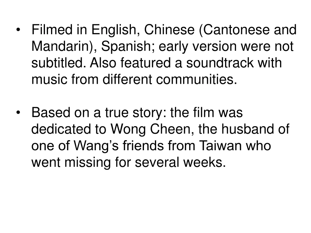 filmed in english chinese cantonese and mandarin