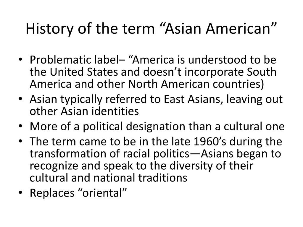 history of the term asian american