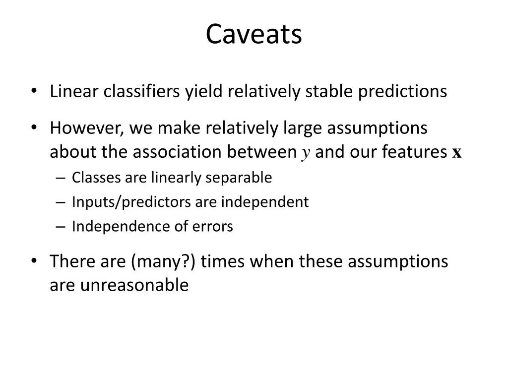 caveats