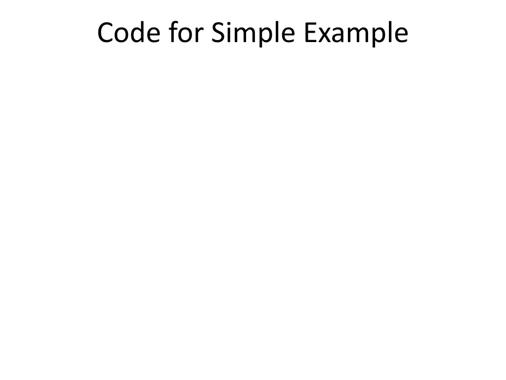 code for simple example