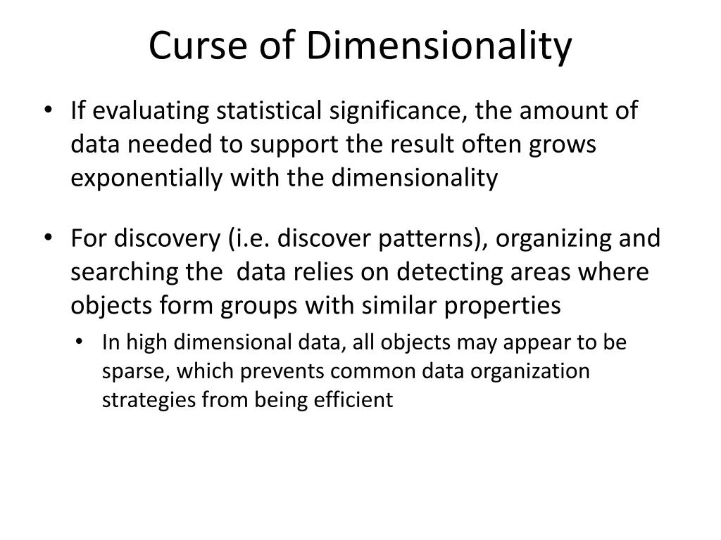 curse of dimensionality 1