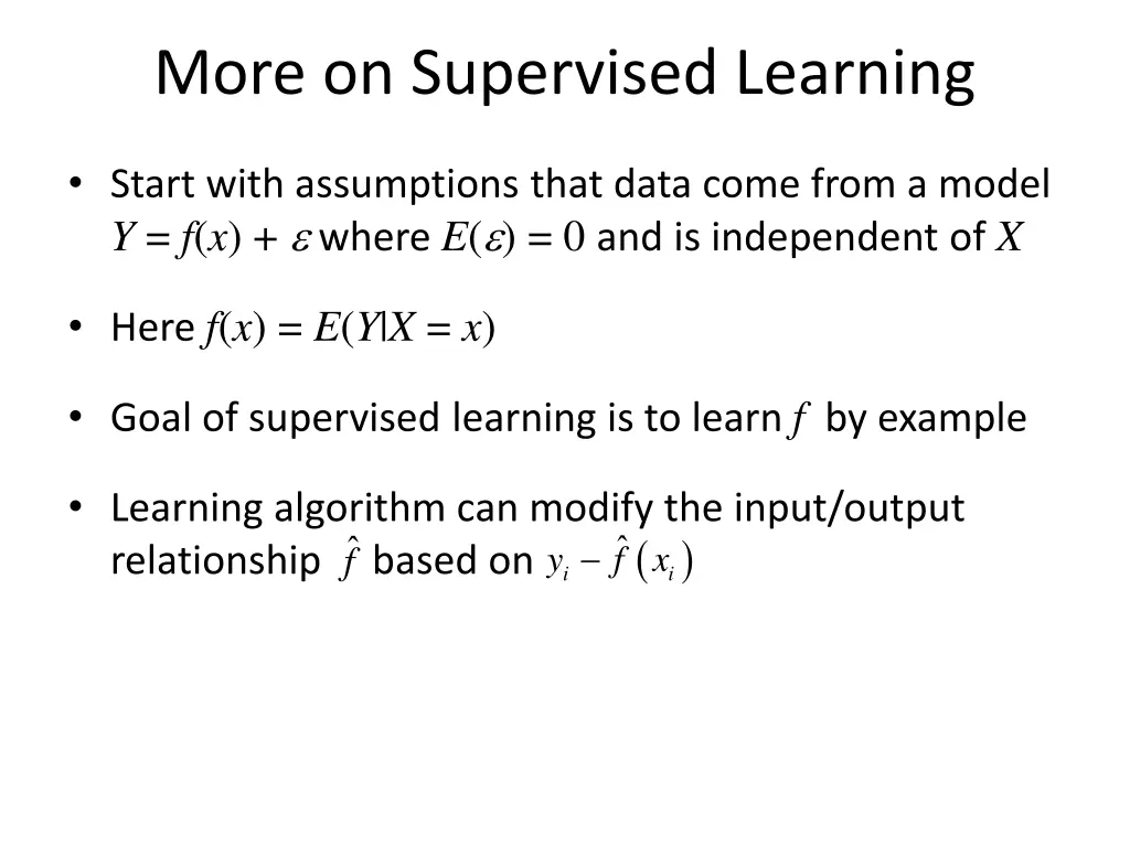 more on supervised learning