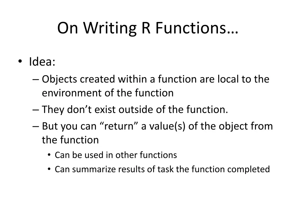 on writing r functions