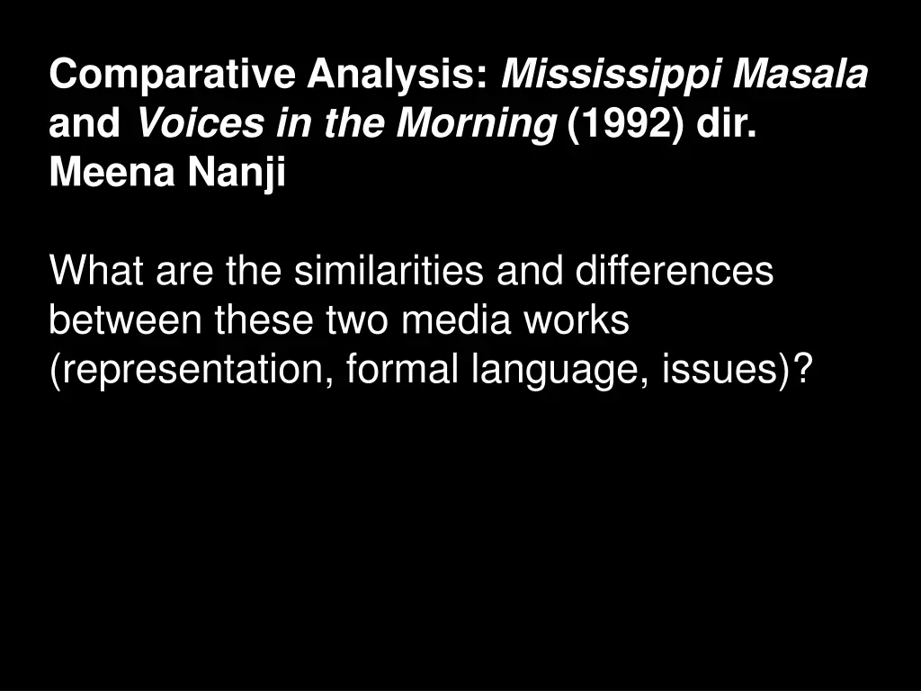 comparative analysis mississippi masala 1