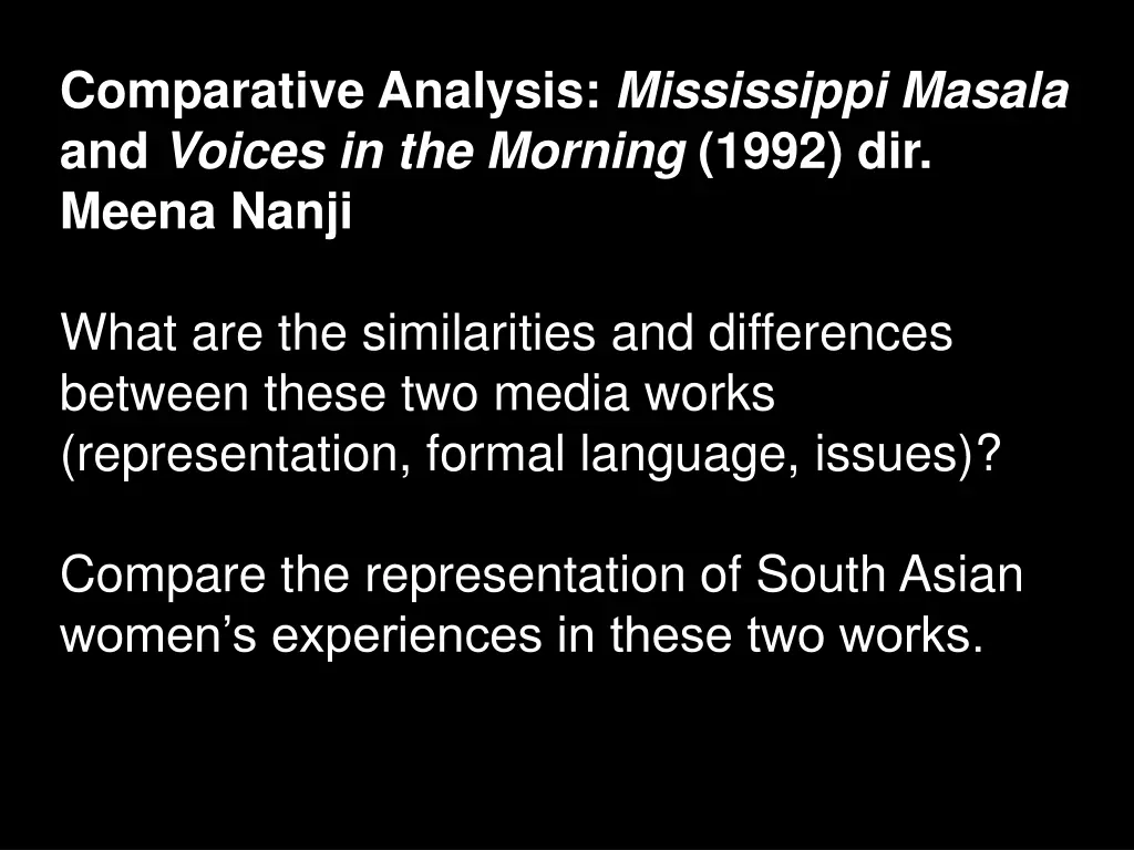 comparative analysis mississippi masala 2