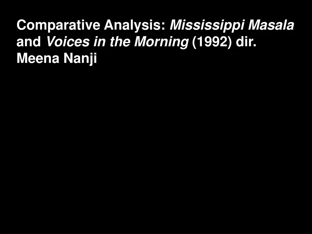 comparative analysis mississippi masala