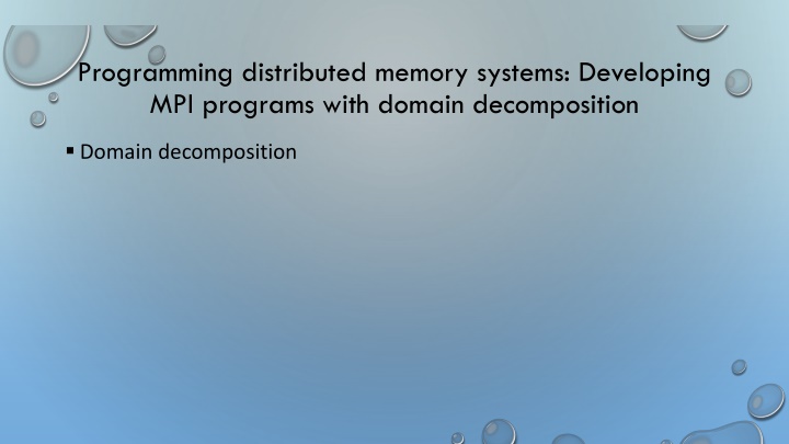 programming distributed memory systems developing