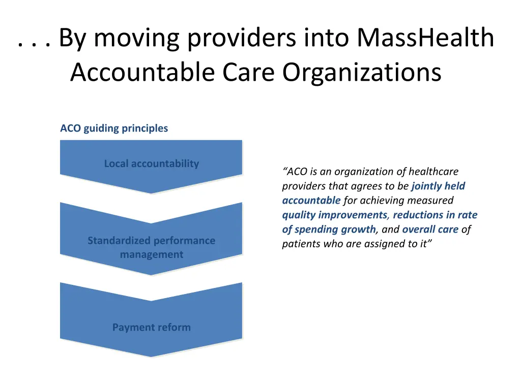 by moving providers into masshealth accountable