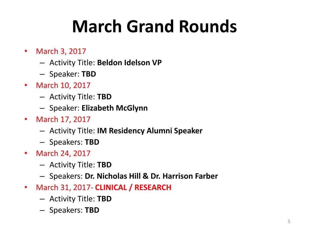 march grand rounds